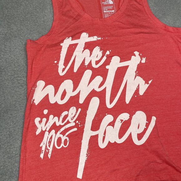 The North Face Tank Womens Medium Orange Classic Fit Sleeveless Logo Muscle Tee - Picture 2 of 11